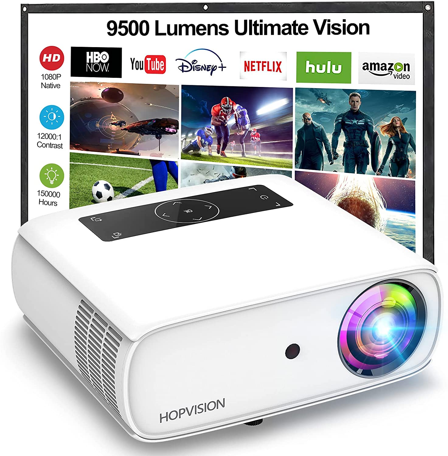 3. HOPVISION Native 1080P Projector:
