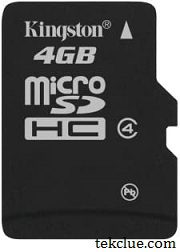 Kingston 4 GB microSDHC Flash Memory Card